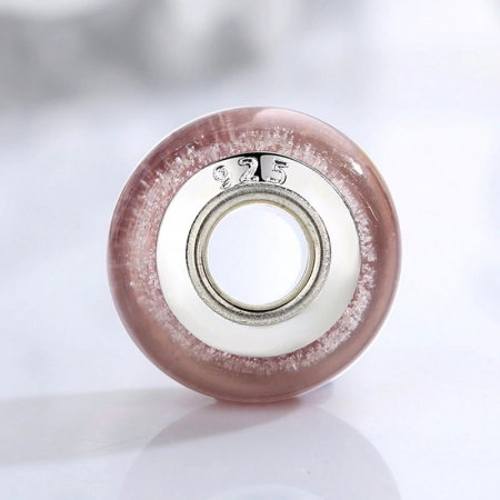 Charm fantezie roz cu sticla PSTF0001 [1]