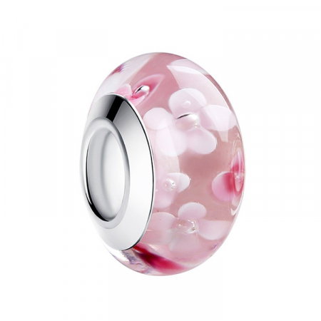 Charm fantezie roz cu floare PSTF0003 [0]