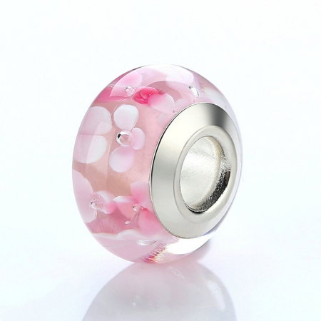 Charm fantezie roz cu floare PSTF0003 [2]