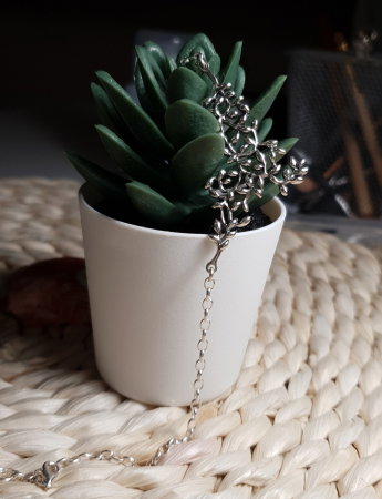 Colier argint 925 cu crengute si floricele - Be Nature CBU0005 [0]