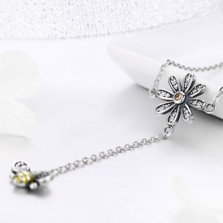 Colier argint 925 cu floare si albinuta - Be Nature CST0011 [4]