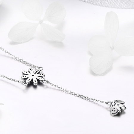 Colier argint 925 cu floare si albinuta - Be Nature CST0011 [5]