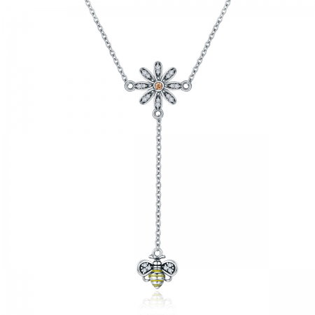 Colier argint 925 cu floare si albinuta - Be Nature CST0011 [0]
