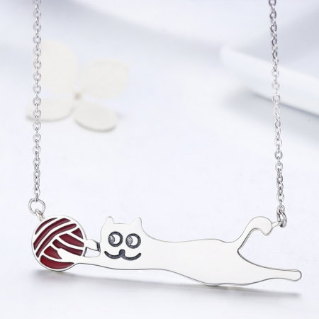 Colier argint 925 cu pisicuta jucausa si ghem - Be Nature CST0007 [3]