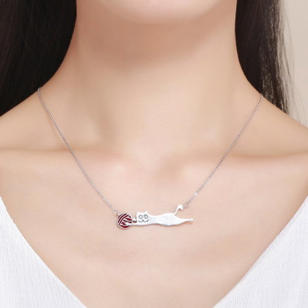 Colier argint 925 cu pisicuta jucausa si ghem - Be Nature CST0007 [6]