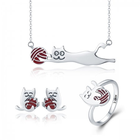 Colier argint 925 cu pisicuta jucausa si ghem - Be Nature CST0007 [7]