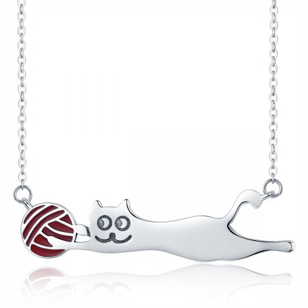 Colier argint 925 cu pisicuta jucausa si ghem - Be Nature CST0007 [0]