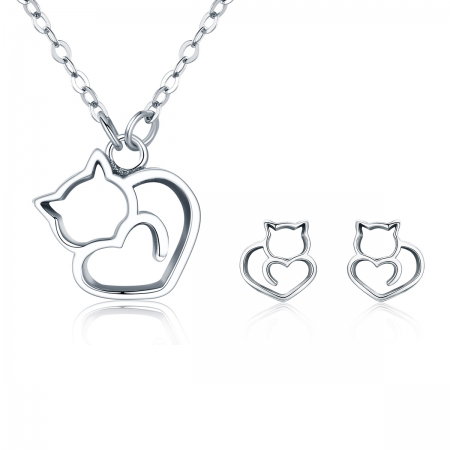 Colier argint 925 cu pisicute si inimioara - Be Nature CST0008 [7]
