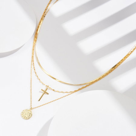 Colier cruciulita argint 925 placat cu aur 14K [2]