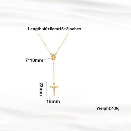 Colier crucifix argint 925 placat cu rodiu [4]