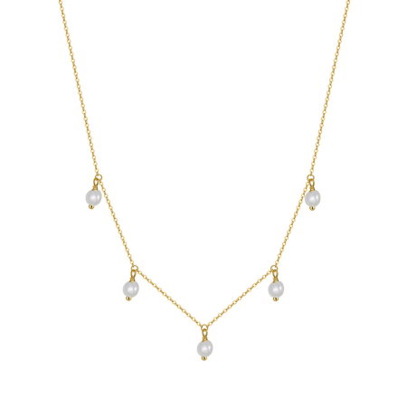 Colier argint 925 placat cu aur 14K cu perle naturale