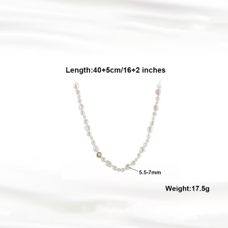 Colier argint 925 placat cu aur 14K cu perle naturale [6]