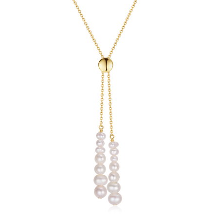 Colier argint 925 placat cu aur 14K cu perle naturale