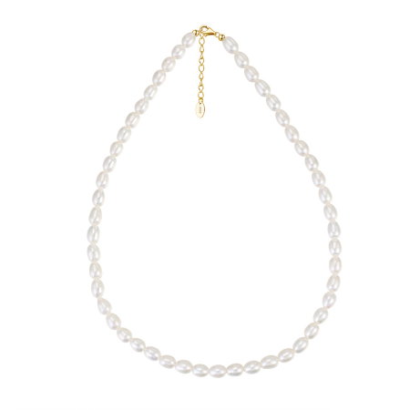 Colier argint 925 placat cu aur 14K cu perle naturale