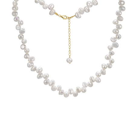 Colier argint 925 placat cu aur 14K cu perle naturale