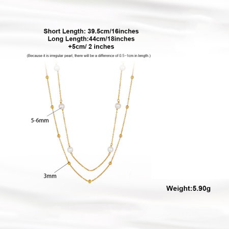 Colier argint 925 placat cu aur 14K cu perle naturale [4]