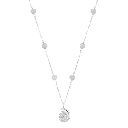 Colier argint 925 placat cu rodiu cu perle naturale