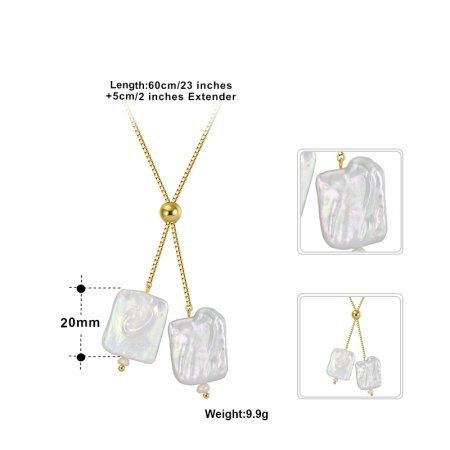 Colier argint 925 placat cu aur 14K cu perle naturale [4]