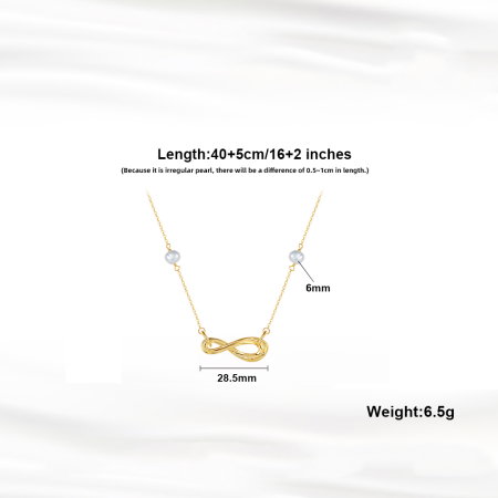 Colier argint 925 placat cu aur 14K cu perle naturale INFINITE LOVE [4]