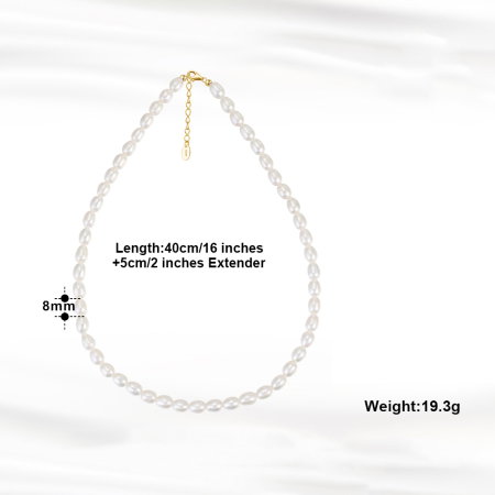 Colier argint 925 placat cu aur 14K cu perle naturale [3]