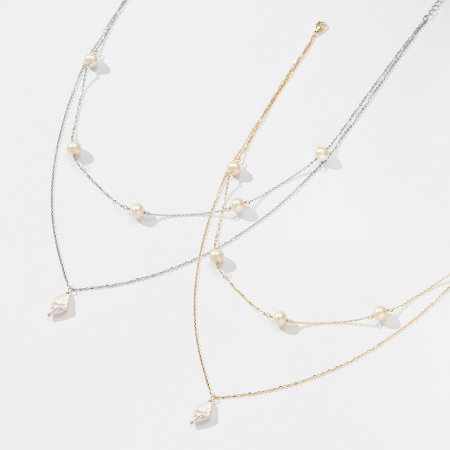 Colier argint 925 placat cu aur 14K cu perle naturale [4]