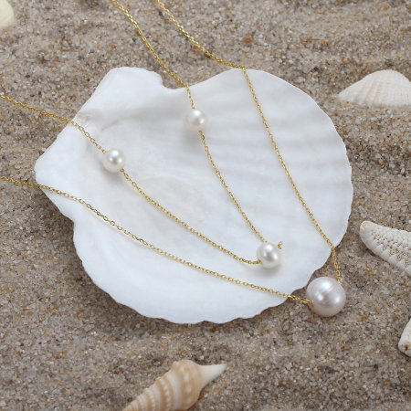 Colier argint 925 placat cu aur 14K cu perle naturale [2]