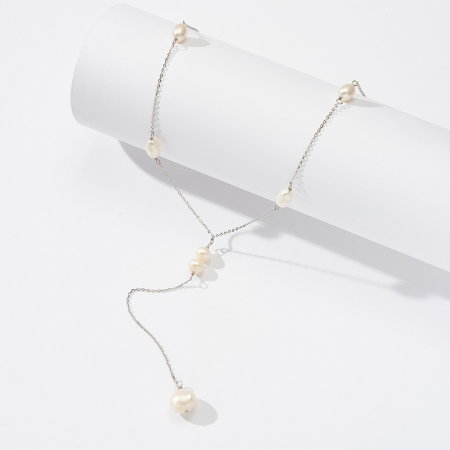 Colier argint 925 placat cu aur 14K cu perle naturale [4]