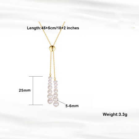 Colier argint 925 placat cu aur 14K cu perle naturale [4]