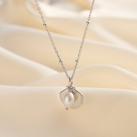 Colier argint 925 placat cu rodiu cu perle naturale [2]