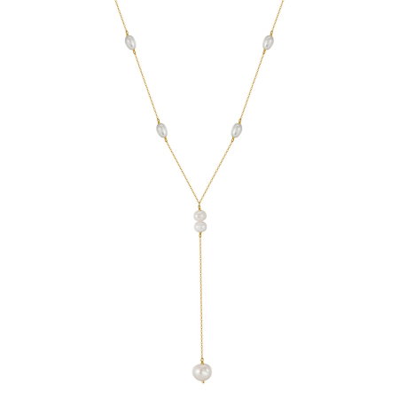 Colier argint 925 placat cu aur 14K cu perle naturale