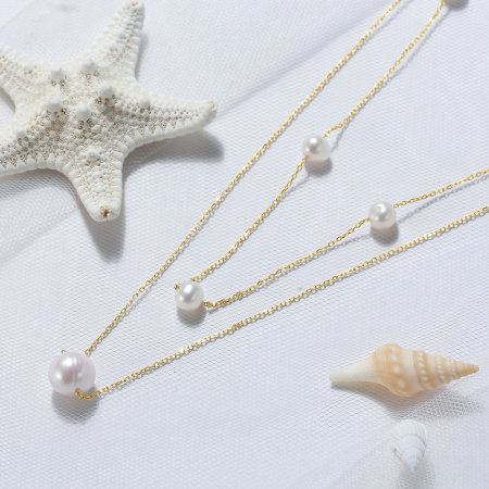 Colier argint 925 placat cu aur 14K cu perle naturale [4]