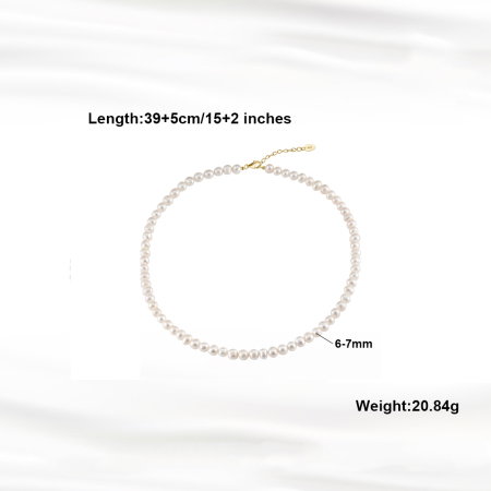 Colier argint 925 placat cu aur 14K cu perle naturale [5]