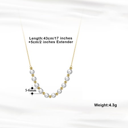 Colier argint 925 placat cu aur 14K cu perle naturale [3]