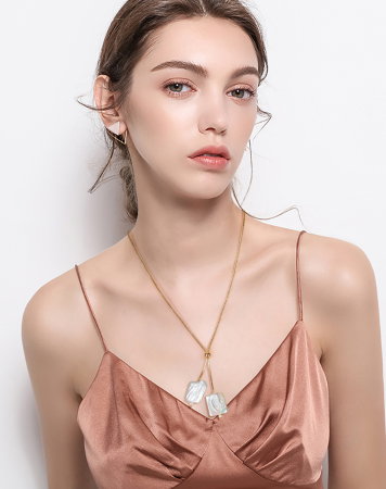 Colier argint 925 placat cu aur 14K cu perle naturale [7]