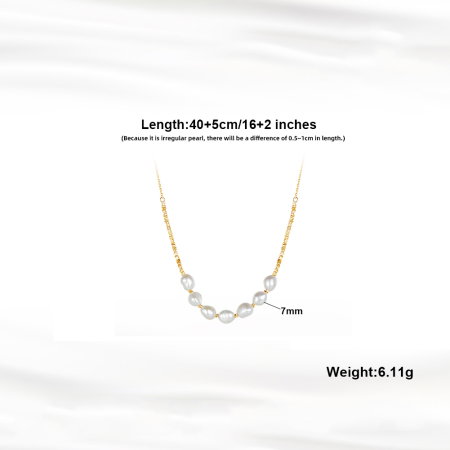 Colier argint 925 placat cu aur 14K cu perle naturale [4]