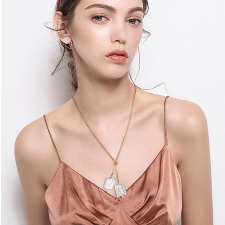 Colier argint 925 placat cu aur 14K cu perle naturale [3]