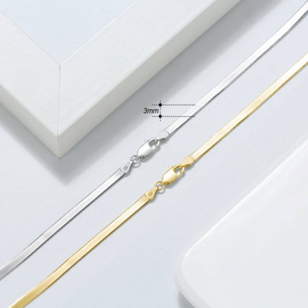 Colier argint 925 placat cu aur 18K, 50 cm, 3 mm, UNISEX [7]