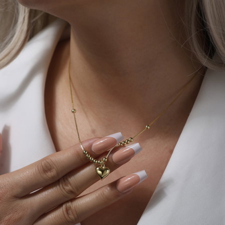 Colier argint 925 placat cu rodiu cu inimioara [7]