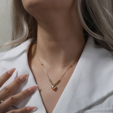 Colier argint 925 placat cu rodiu cu inimioara [5]