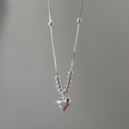 Colier argint 925 placat cu rodiu cu inimioara [1]