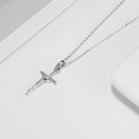 Colier crucifix argint 925 placat cu rodiu [1]