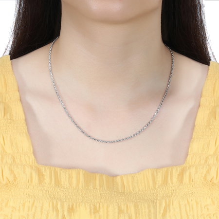 Colier argint 925 placat cu rodiu, impletit, UNISEX, 50 cm, 2,3 mm [3]