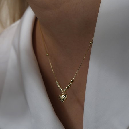 Colier argint 925 placat cu rodiu cu inimioara [8]