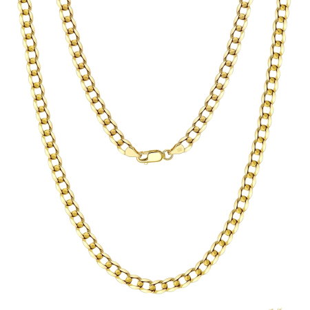 Colier argint 925 cubanez placat cu aur 18K, 50 cm, 5 mm [0]