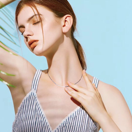 Colier argint 925 plat placat cu rodiu, 40 cm [3]