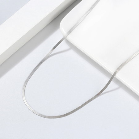 Colier argint 925 plat placat cu rodiu, 40 cm [2]