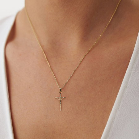 Colier crucifix argint 925 placat cu rodiu [2]