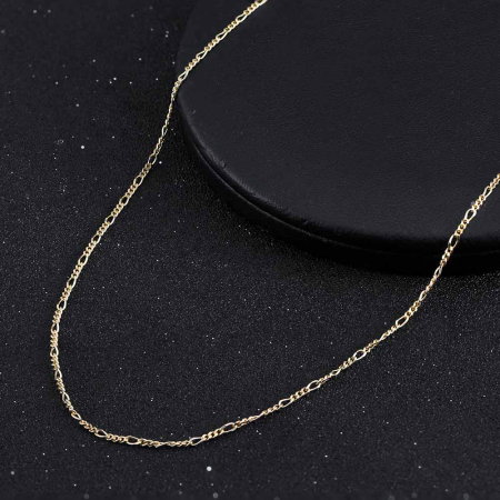 Colier argint 925 placat cu aur 18K, FIGARO, UNISEX, 55 cm, 1,7 mm [4]