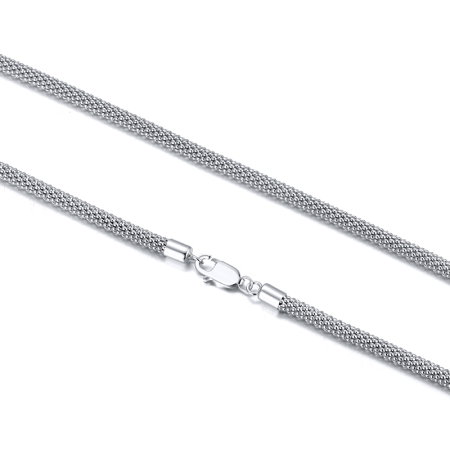 Colier argint 925 placat cu rodiu, Popcorn, 60 cm, 3 mm