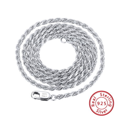 Colier argint 925 placat cu rodiu, impletit, UNISEX, 50 cm, 2,3 mm [2]